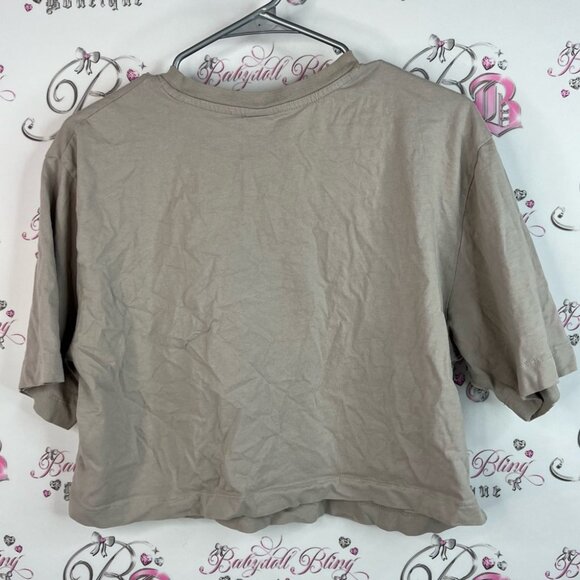 J.o & co tshirt tee cream Beige Crop Top cropped short style shirt grey - Picture 2 of 8